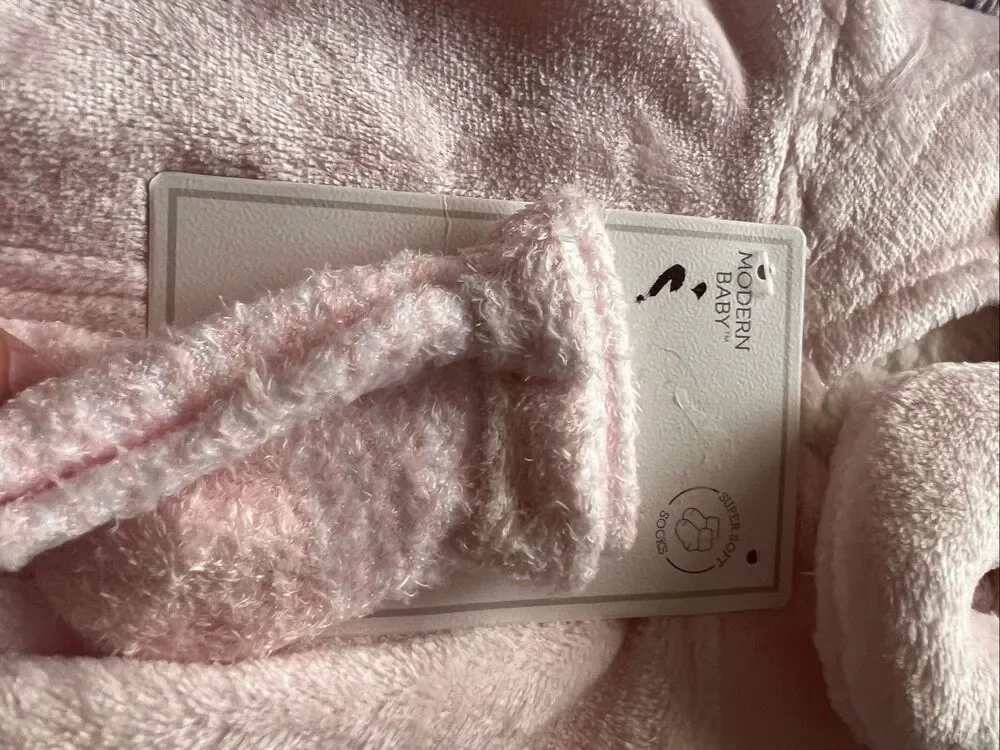 Modern Baby Pink Elephant Robe And Socks Baby Flawed